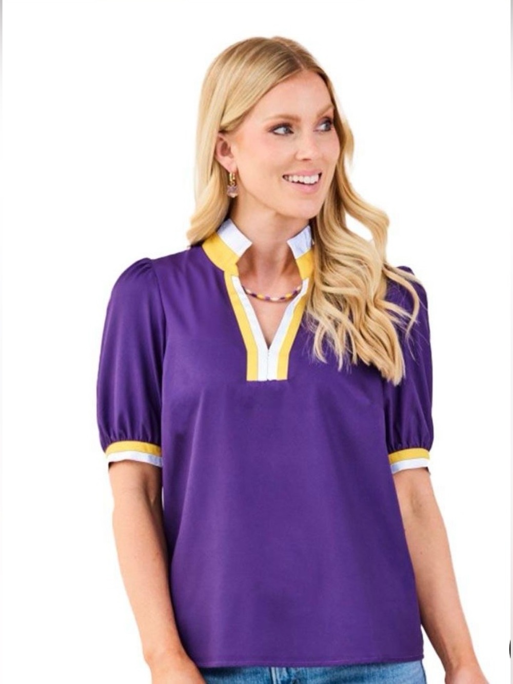 Mary Square Tricia Top Purple/Gold